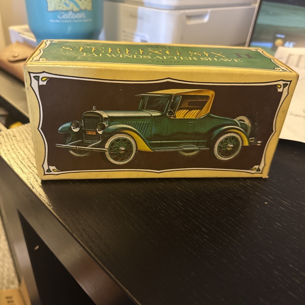 Avon Sterling Six II Green Car Wild Country After Shave 7oz Vtg‎ Bottle Box NIB